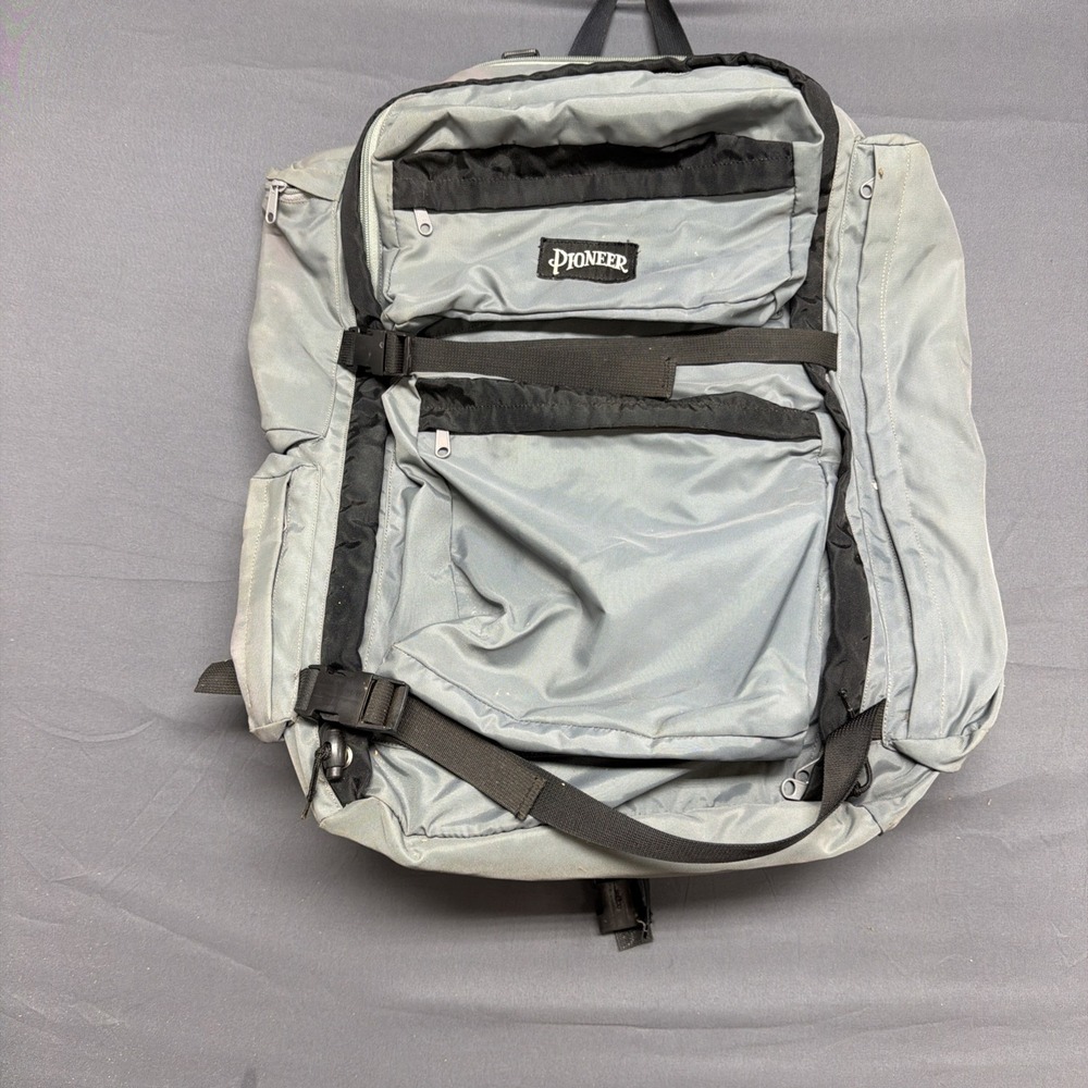 Pioneer light gray multi-compartment travel backpack